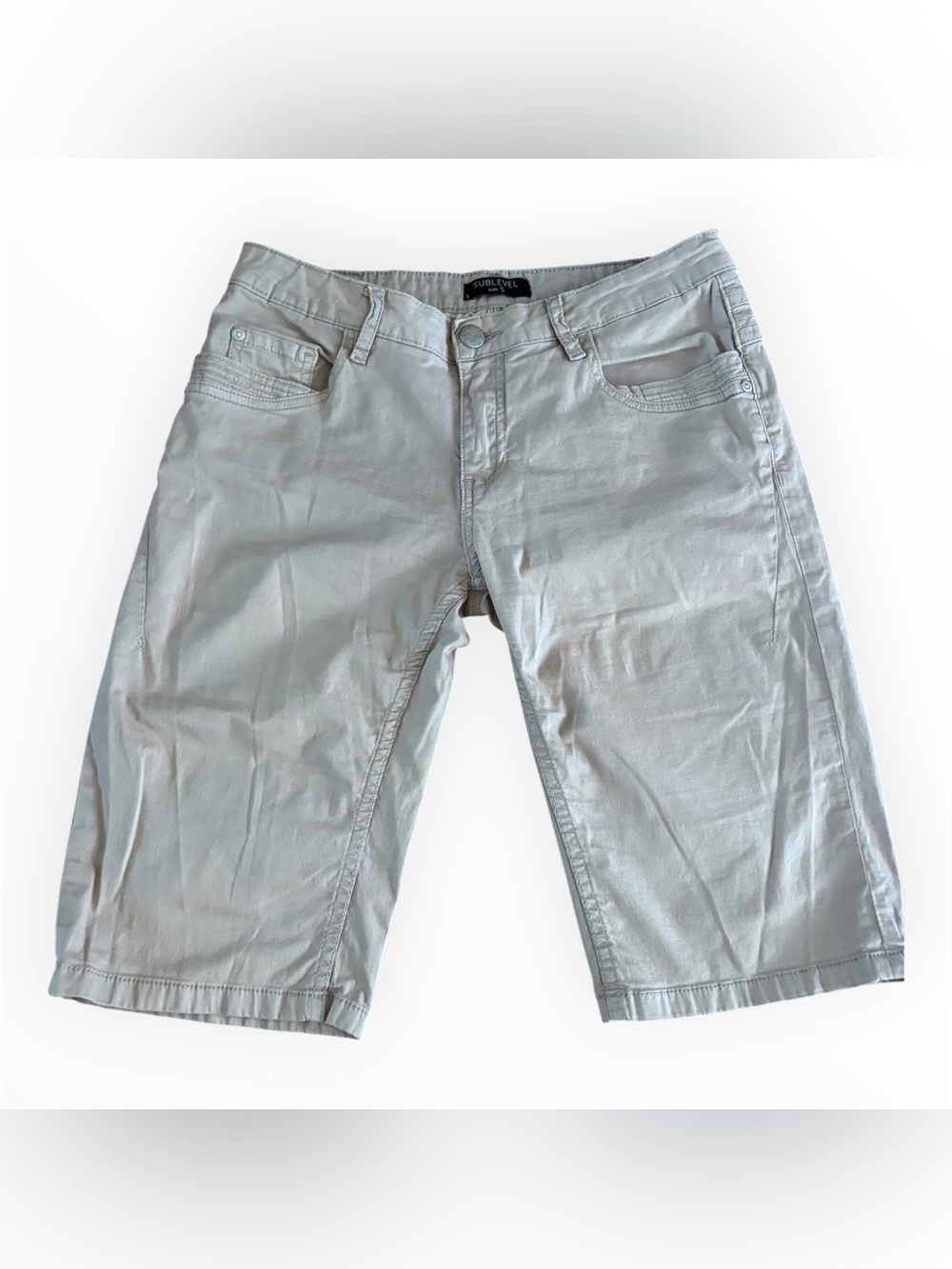 Sublevel Beige Casual Summer Bermuda Shorts - Size S